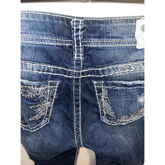 Silver Suki Women’s Bootcut Flare Jeans Sz 28x32 Blue Embroidered Western - Picture 9 of 12